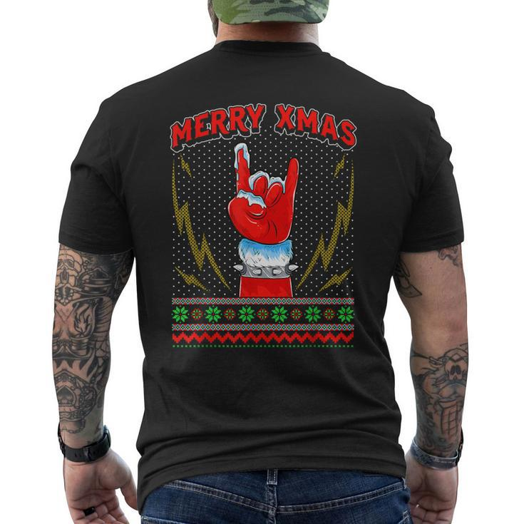 Heavy Metal And Rock Ugly Christmas Sweater Men's T-shirt Back Print