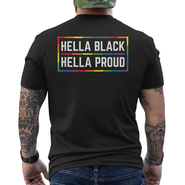 Hella Black Hella Proud African American Lesbian Gay Pride  Mens Back Print T-shirt
