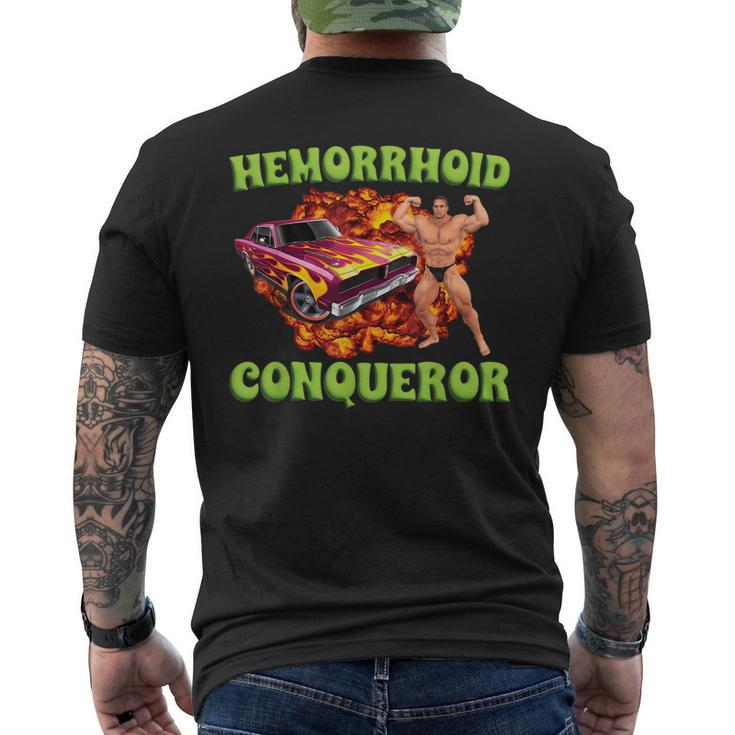 Hemorrhoid Conqueror Meme Weird Offensive Cringe Joke Men's T-shirt Back Print