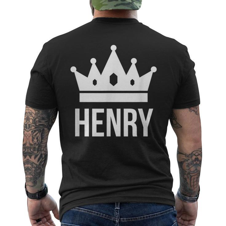 Henry Name For Men King Prince Crown Men's Back Print T-shirt