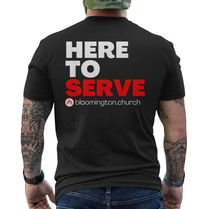 Here To Serve  Mens Back Print T-shirt