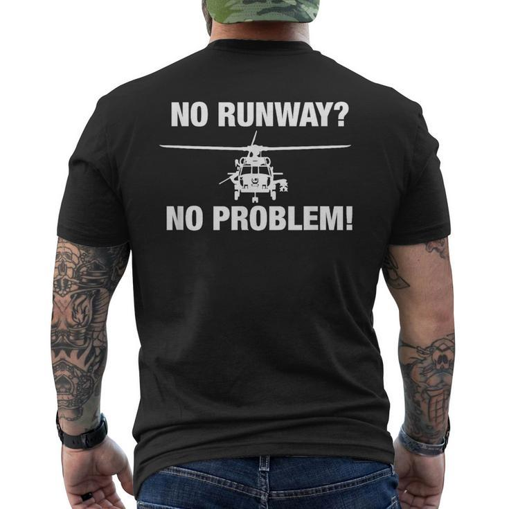Hh60 Pavehawk No Runway No Problem Rotorcraft Pilot Men's T-shirt Back Print