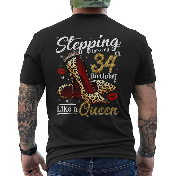 High Heels Stepping Into My 34Th Birthday 34 And Fabulous  Mens Back Print T-shirt
