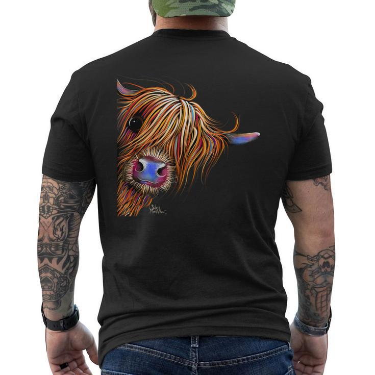 Highland Cow Print Animal Print ' Sugar Lump ' Men's T-shirt Back Print