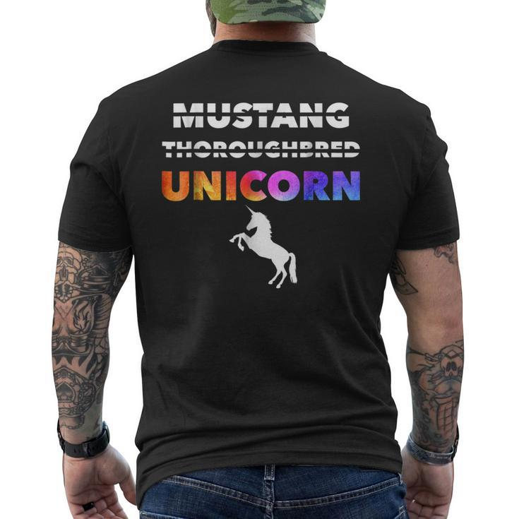 Hilarious Mustang Thoroughbred Unicorn Funny Gift Unicorn Funny Gifts Mens Back Print T-shirt