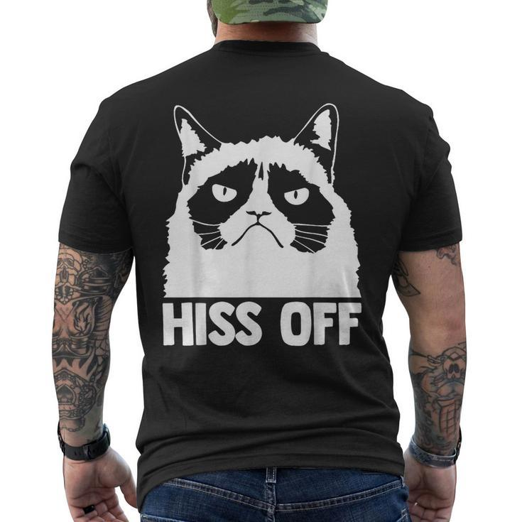 Hiss Off Funny Cat Lover Cute Cat Graphic  Mens Back Print T-shirt