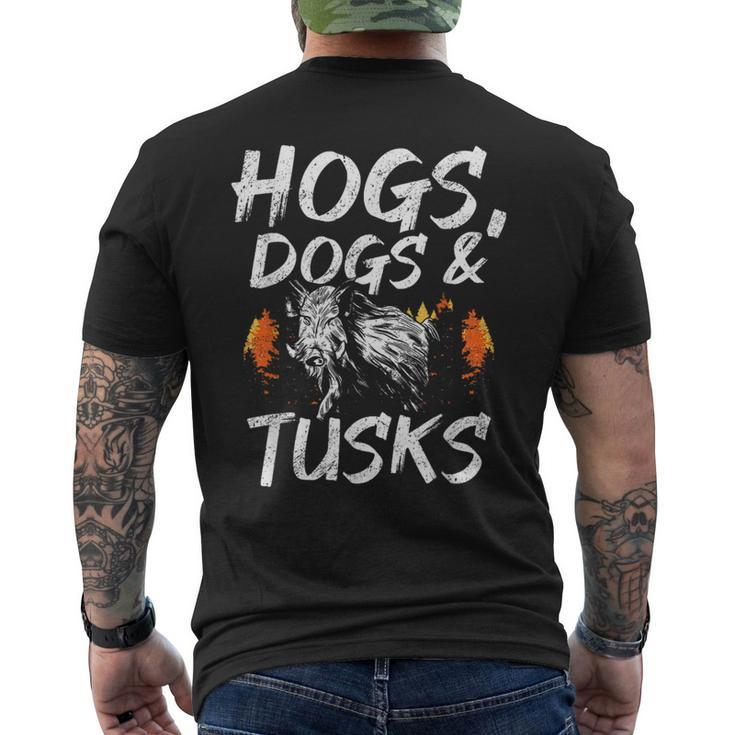 Hogs Dogs And Tusks Hog Removal Hunter Hog Hunting  Mens Back Print T-shirt