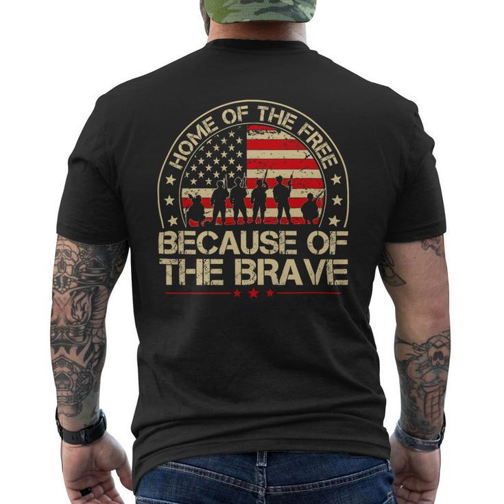 Home Of The Free Because Of The Brave Patriotic Veterans 408 Mens Back Print T-shirt