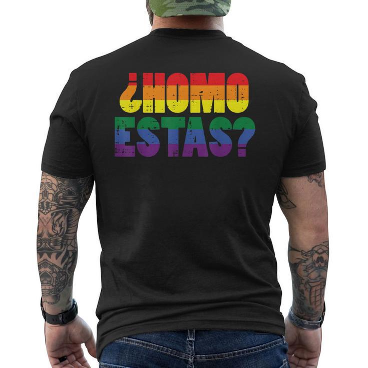 Homo Estas Spanish Mexican Gay Pride Ally Lgbtq Month Men's T-shirt Back Print