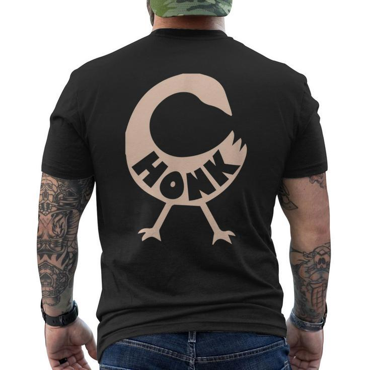 Honk Funny Goose  Mens Back Print T-shirt