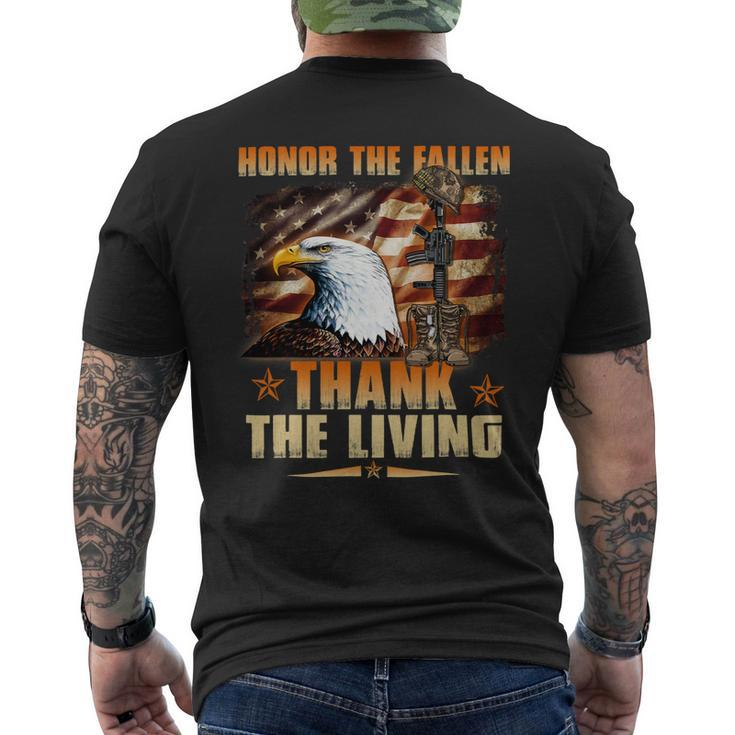 Honor The Fallen Thank The Living Memorial Dayveterans Day 42 Mens Back Print T-shirt