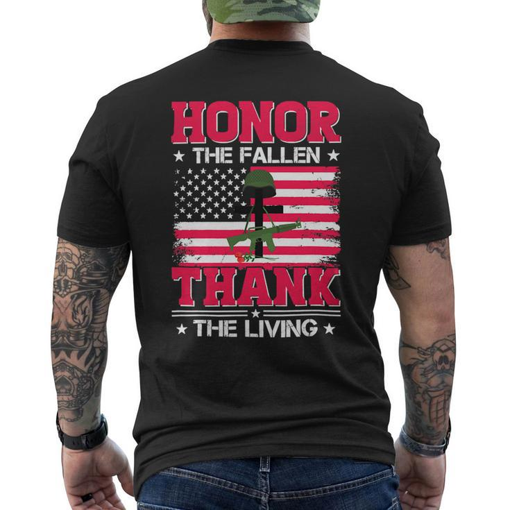 Honor The Fallen Thank The Living Veterans Day 281 Mens Back Print T-shirt
