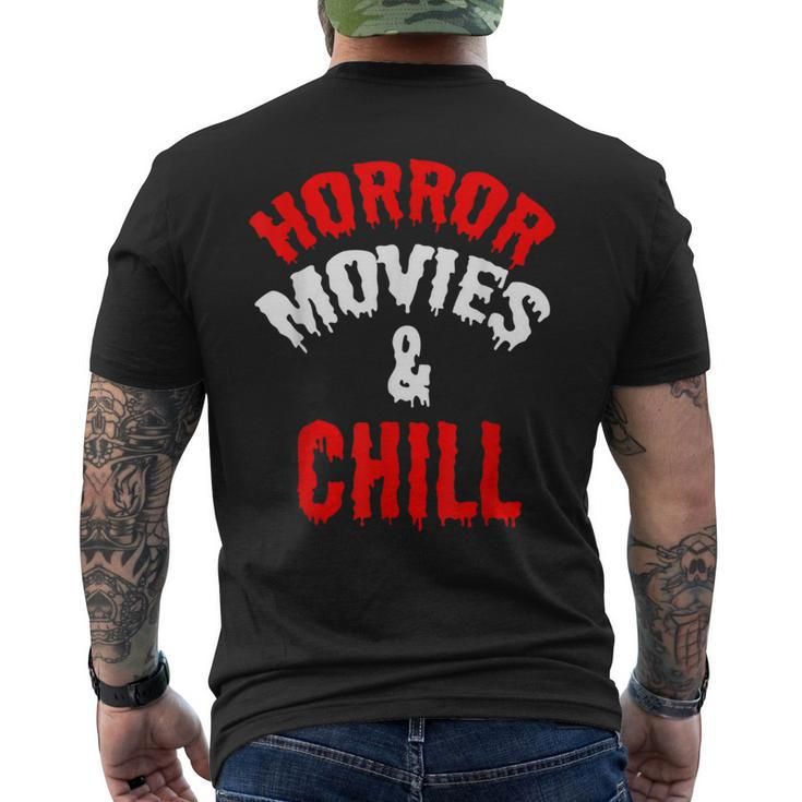 Horror  T Horror Movies And Chill Movies Men's T-shirt Back Print