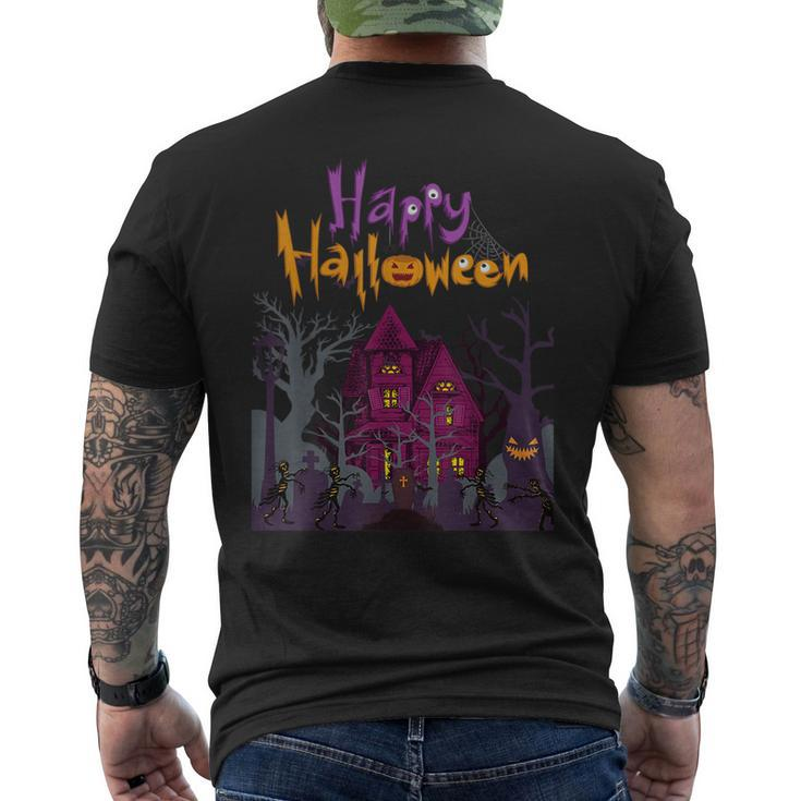 Horror House Happy Halloween Costume Present Happy Halloween  Men's T-shirt Back Print