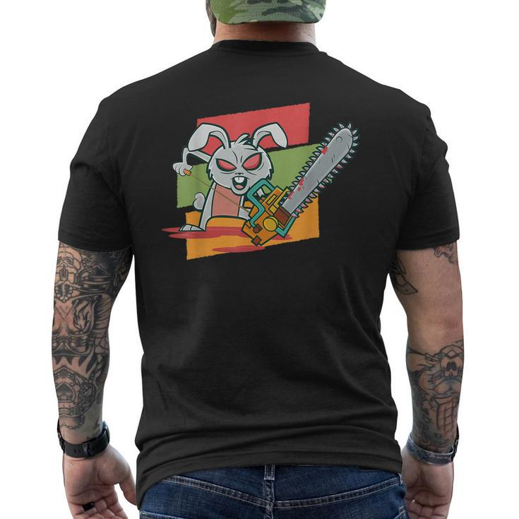 Horror Lover Creepy Chainsaw Bunny Creepy Men's T-shirt Back Print