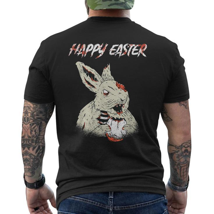Horror Movie Lover Easter Bunny Bloody Gore Zombie Egg Easter Men's T-shirt Back Print