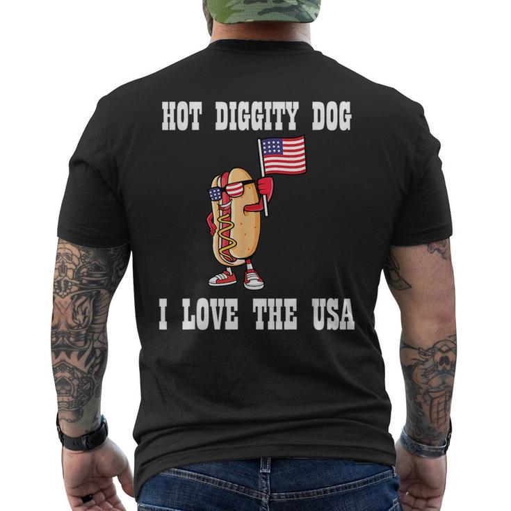 Hot Diggity Dog July 4Th Patriotic Bbq Picnic America Funny  Patriotic Funny Gifts Mens Back Print T-shirt