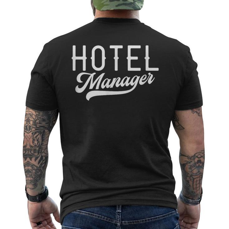 Hotel Manager Management Director Hotels Men's T-shirt Back Print