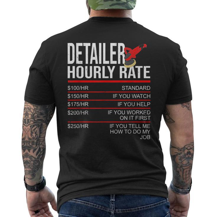 Hourly Rate Car Detailer For Detailing Mens Back Print T-shirt
