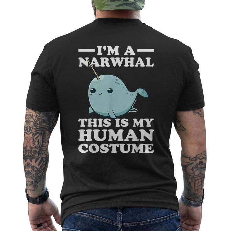 This Is My Human Costume I'm A Narwhal Halloween Toddler Men's T-shirt Back Print