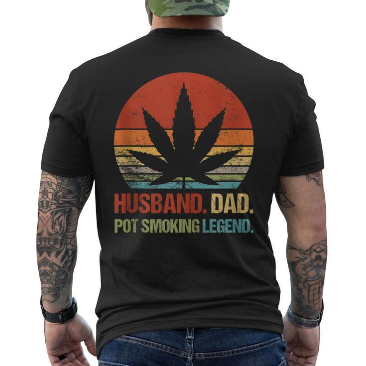 Husband Dad Pot Smoking Legend Weed Dad Smoker For Women Men's Back Print T-shirt
