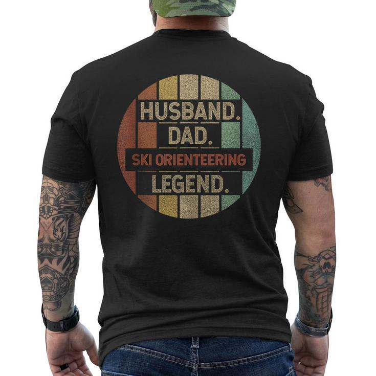 Husband Dad Ski Orienring Legend Vintage Men's T-shirt Back Print