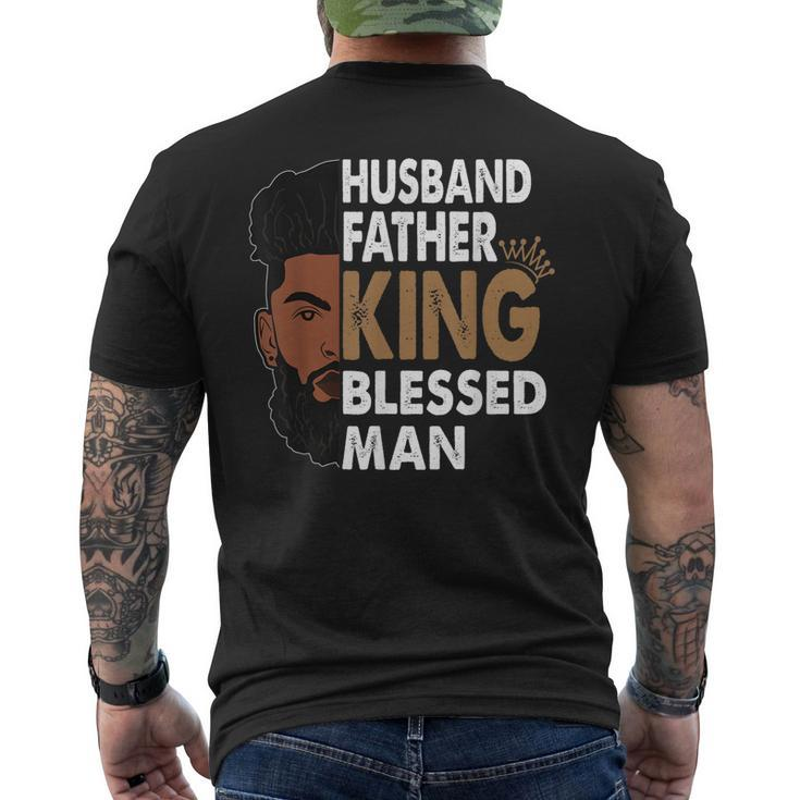 Husband Father King Blessed Man Afro Men's Back Print T-shirt