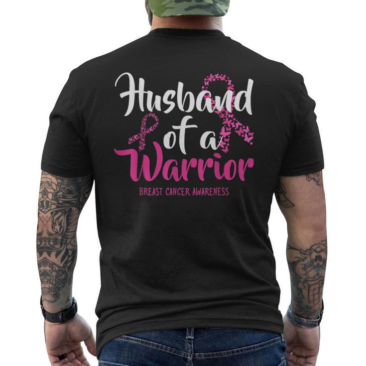 Husband Of A Warrior Breast Cancer Awareness Month Support Men's T-shirt Back Print