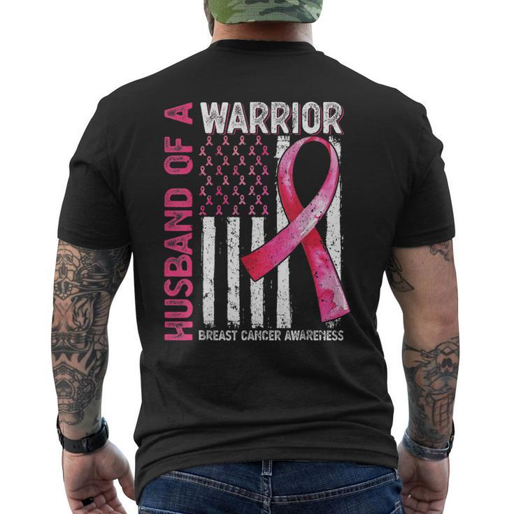 Husband Of A Warrior Support Breast Cancer Awareness Month Men's T-shirt Back Print