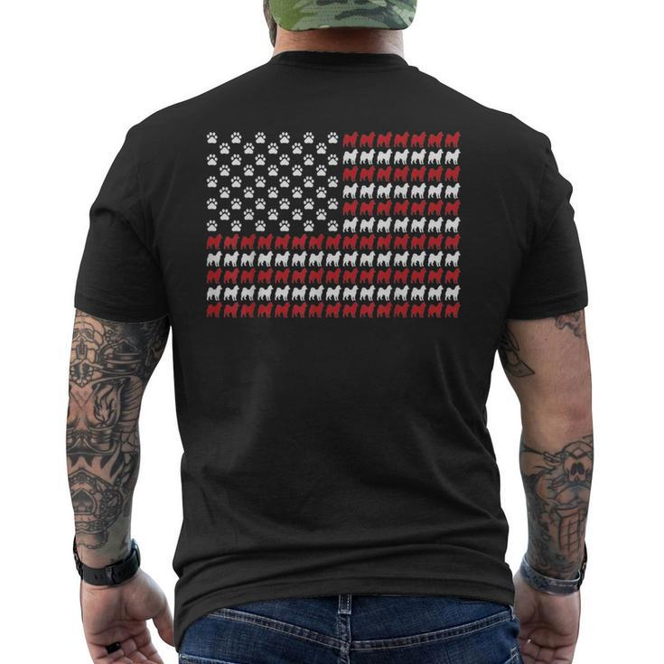 Husky Dog American Flag Patriotic 4Th Of July  Mens Back Print T-shirt