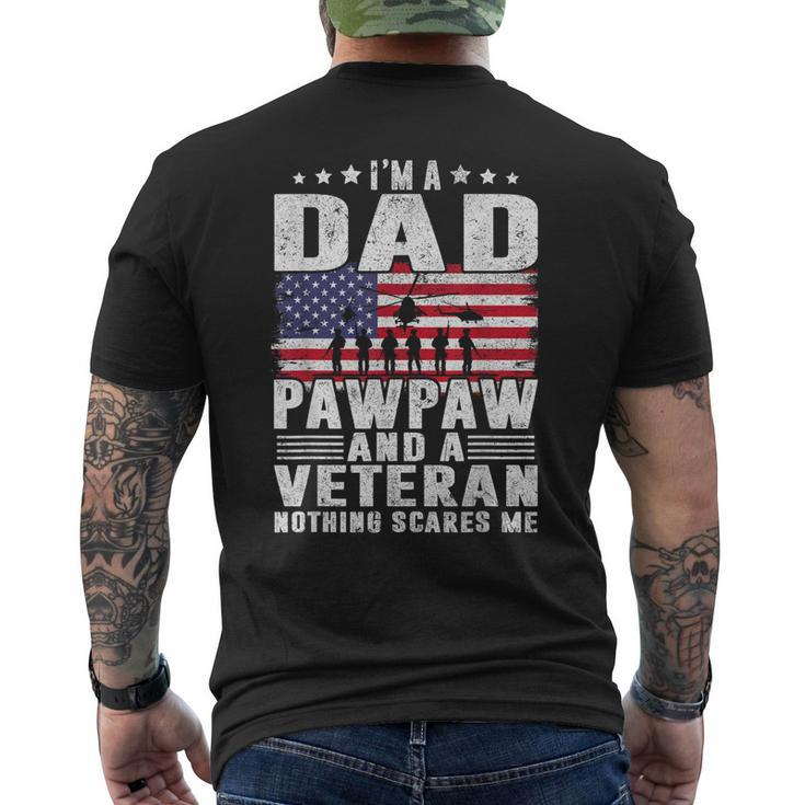I Am A Dad A Pawpaw And A Veteran Fathers Day Mens Back Print T-shirt