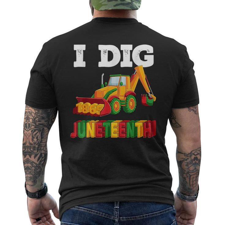 I Dig Junenth 1865 Kids Toddlers Boys Construction Truck Mens Back Print T-shirt