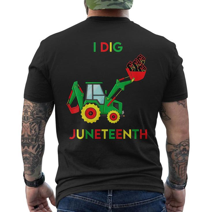I Dig Junenth Fists Tractor Funny Toddler Boys  Mens Back Print T-shirt