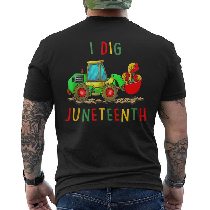 I Dig Junenth Fists Tractor Melanin Black Toddler Boys  Mens Back Print T-shirt