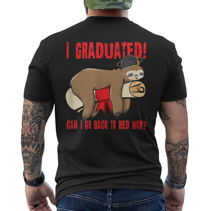 I Graduated Can I Go Back To Bed Now  Funny Red  Mens Back Print T-shirt