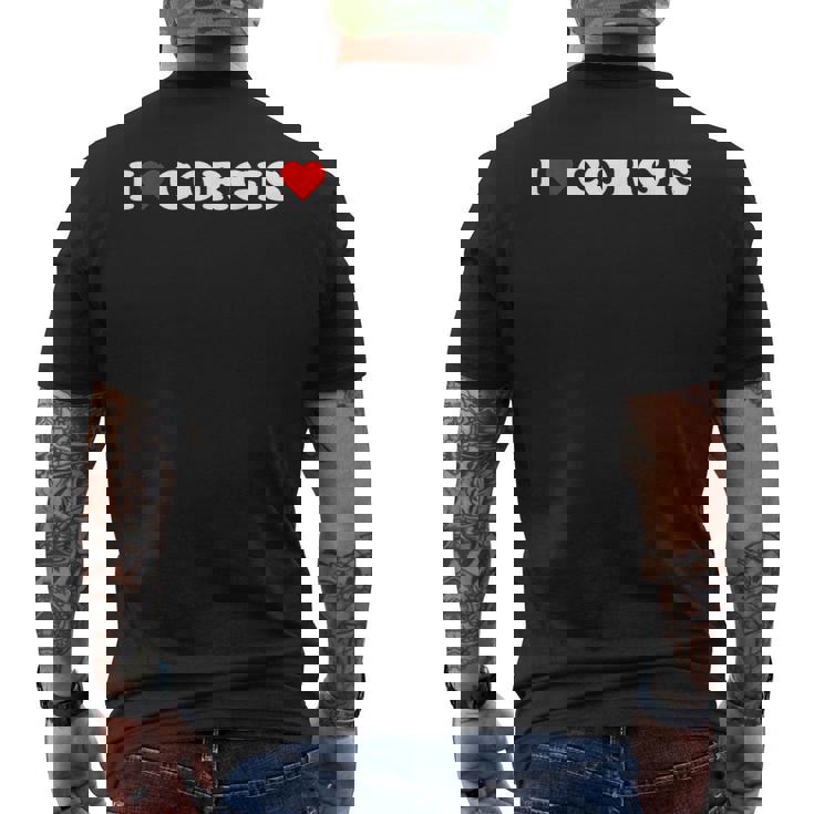 I Heart Corgis I Love Corgis Cute Red Heart Corgi Lover  Mens Back Print T-shirt