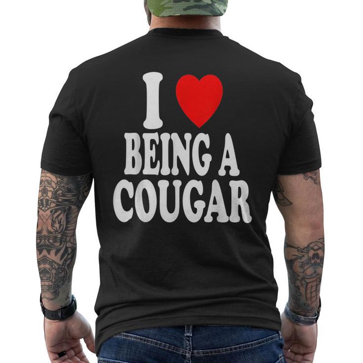 I Heart Love Being A Cougar Hot Older Woman  Mens Back Print T-shirt