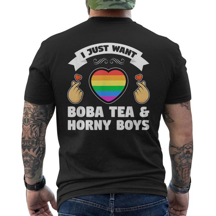 I Just Want K-Pop & Horny Boys K-Pop  Mens Back Print T-shirt