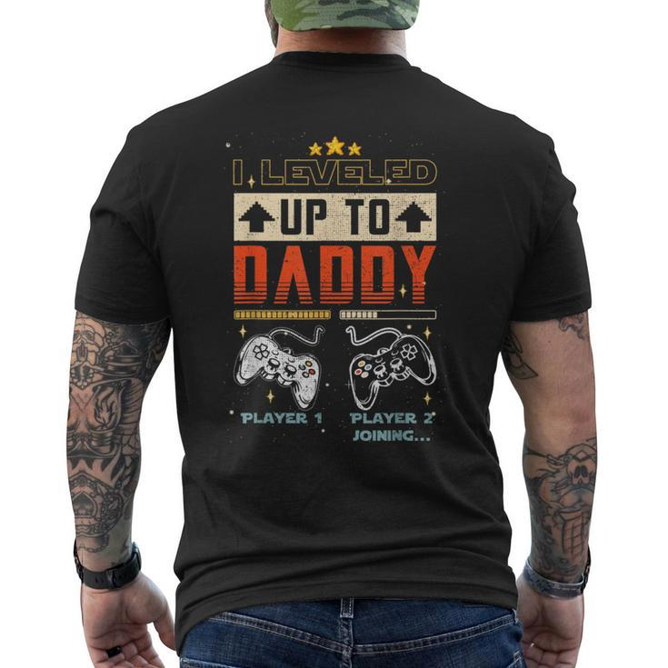 I Leveled Up To Daddy 2023 Fathers Day Gift Soon To Be Dad  Mens Back Print T-shirt