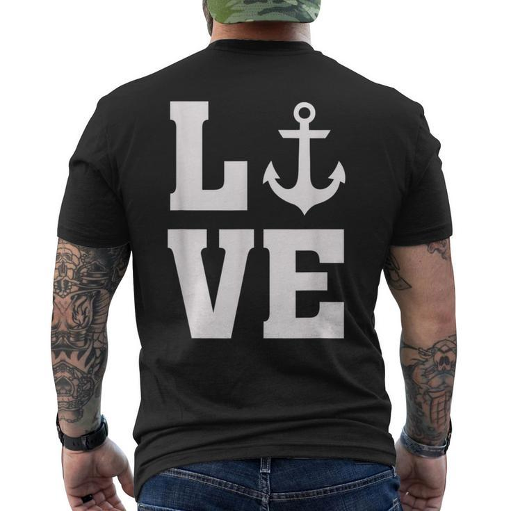 I Love Anchors - Anchor Nautical Boat Beach Ocean Lover  Mens Back Print T-shirt