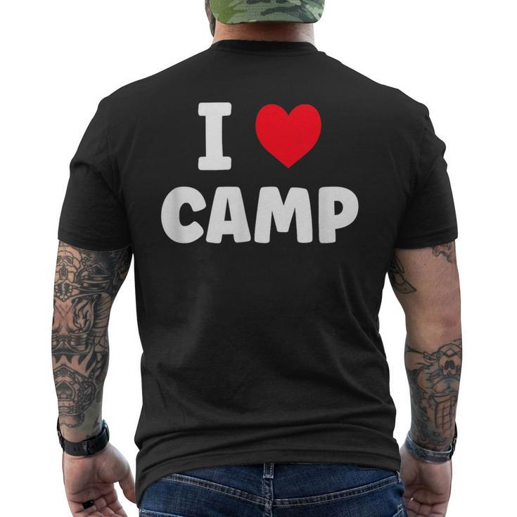 I Love Camp Summer Camp Glamping  Mens Back Print T-shirt