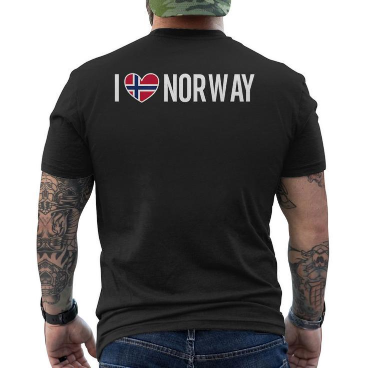 I Love Norway Norwegian Flag Oslo Nordic Norge Pride   Mens Back Print T-shirt