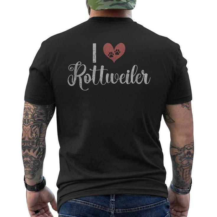 I Love Rottweiler  Mens Back Print T-shirt