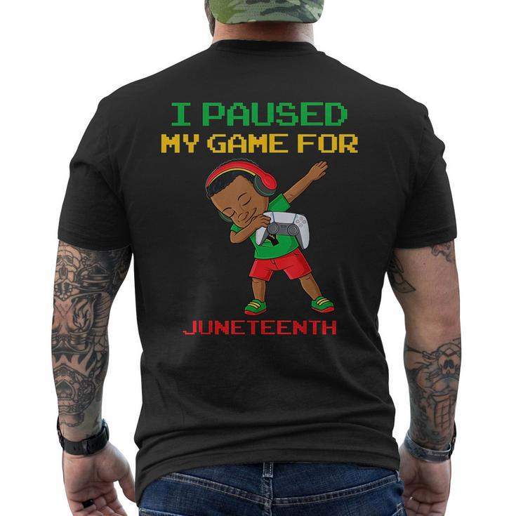 I Paused My Game For Junenth Dabbing Boys Kids Gamer Dab Mens Back Print T-shirt