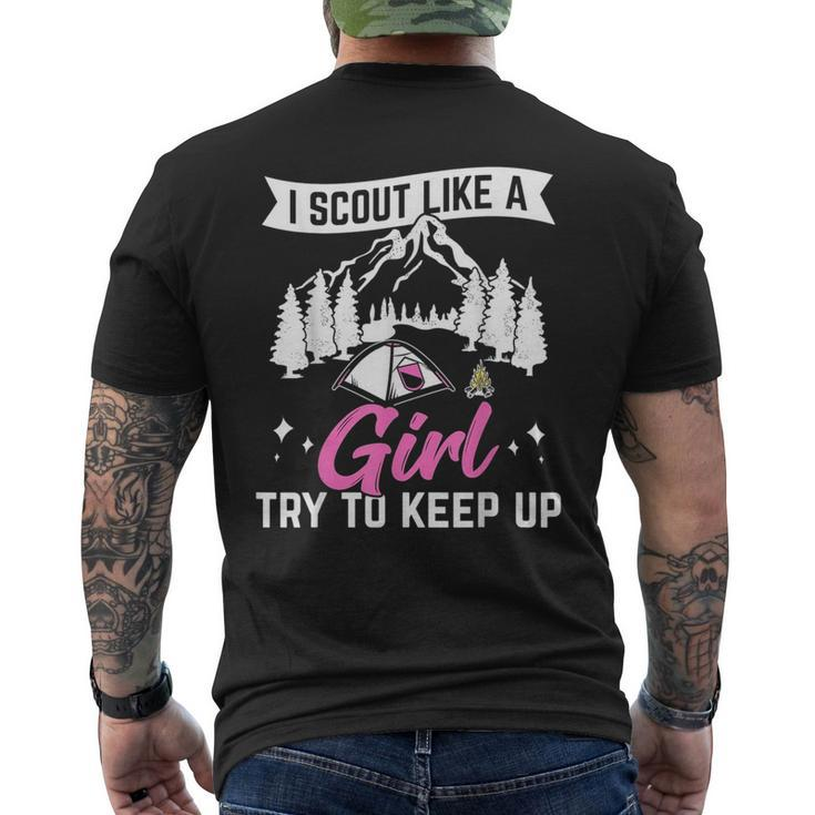 I Scout Like A Girl Try To Keep Up Scouting Scout Funny Gift  Mens Back Print T-shirt