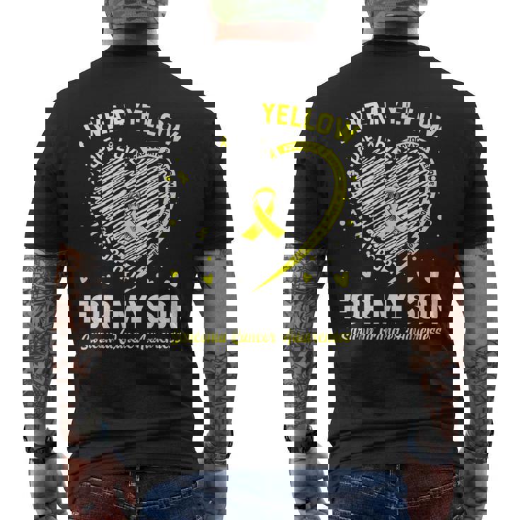 I Wear Yellow For My Son Sarcoma Cancer Awareness Mens Back Print T-shirt