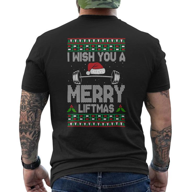 I Wish You A Merry Liftmas Fitness Trainer 1 Mens Back Print T-shirt