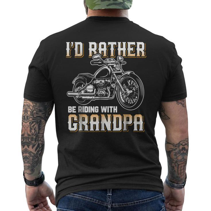 Id Rather Be Riding With Grandpa Biker Men's Back Print T-shirt