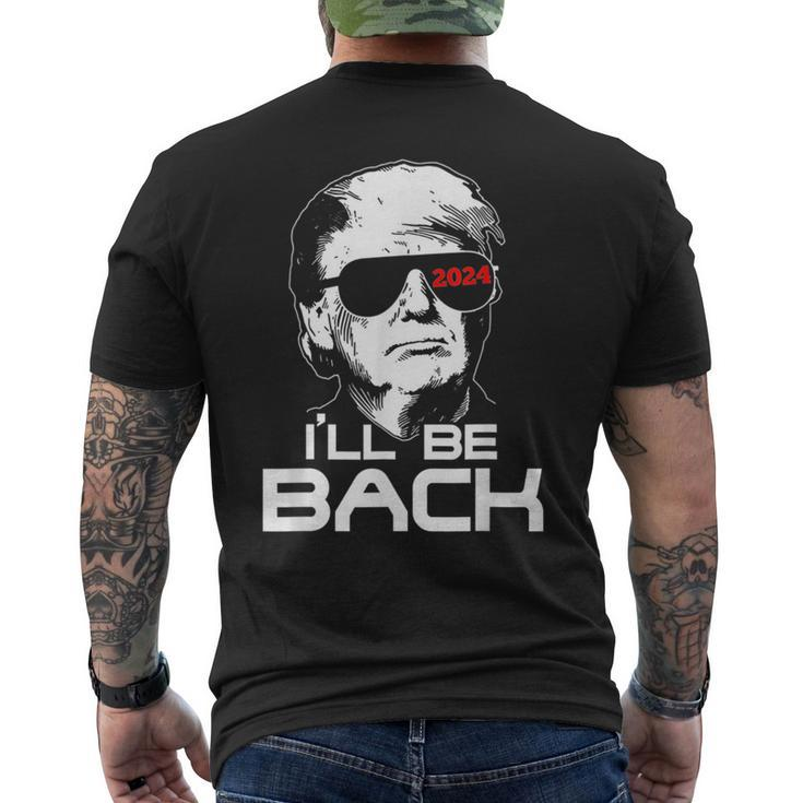 Ill Be Back Trump 2024 Vintage Trump  Mens Back Print T-shirt