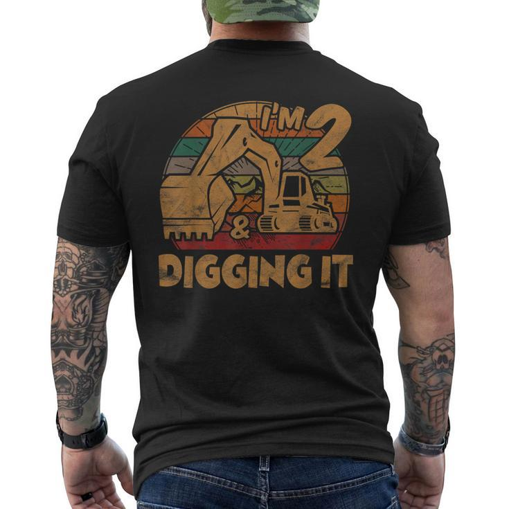 Im 2 Year Old Gift 2Nd Birthday Boy Excavator Construction  Mens Back Print T-shirt